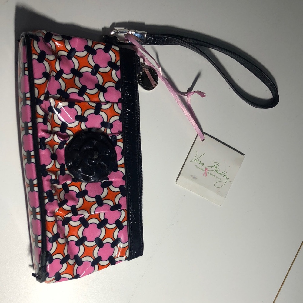 Vera Bradley Pink and Orange Wristlet